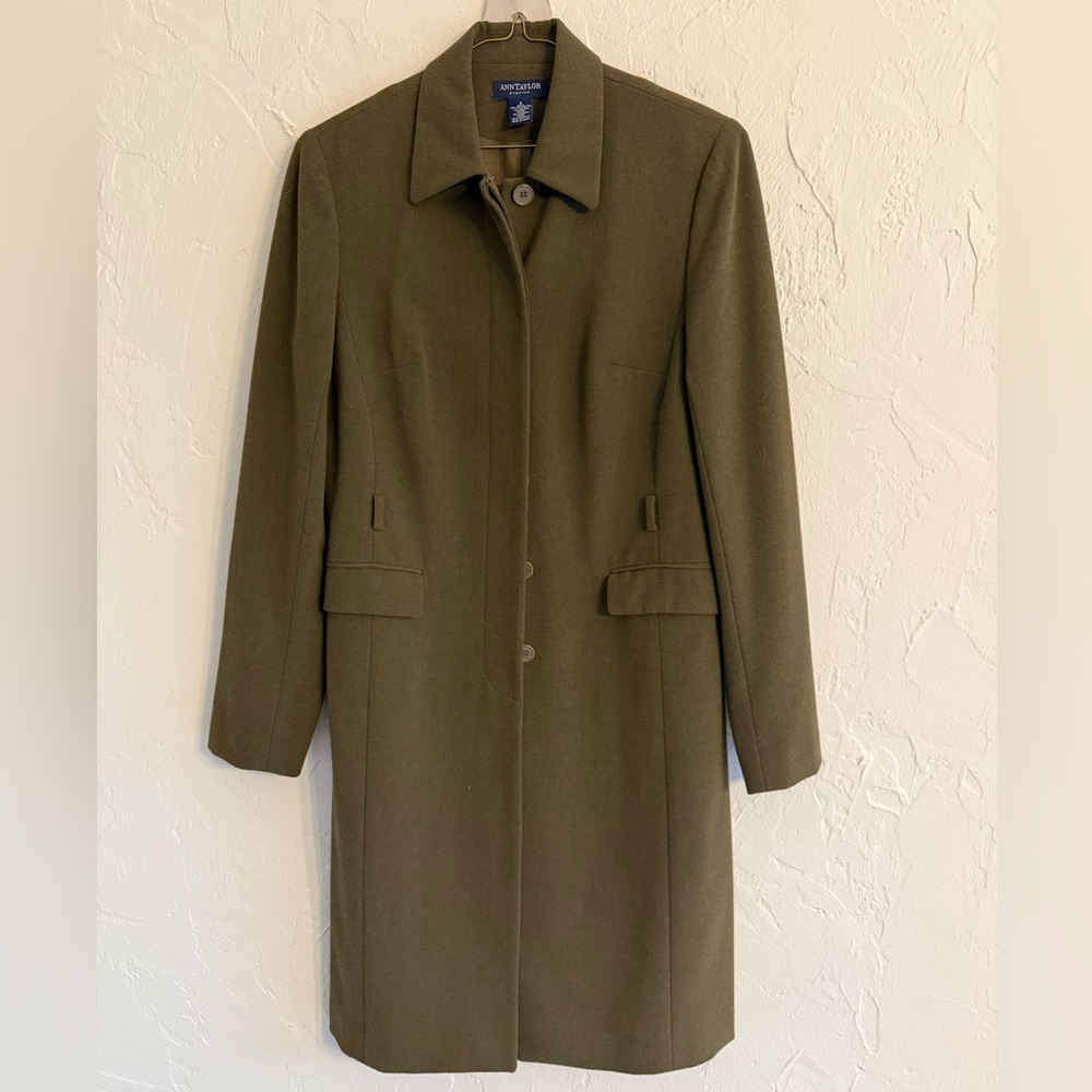Ann Taylor Green Wool Blend Coat